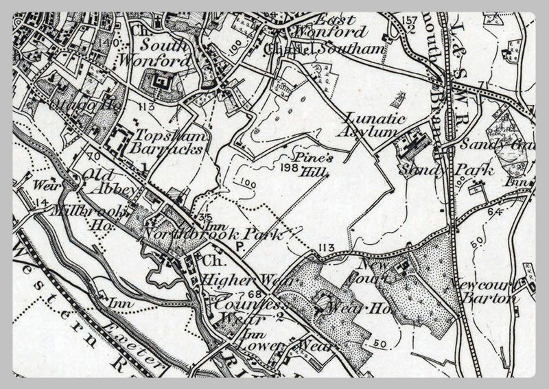 Exeter and Environs - Ordnance Survey of England and Wales 1870 Series