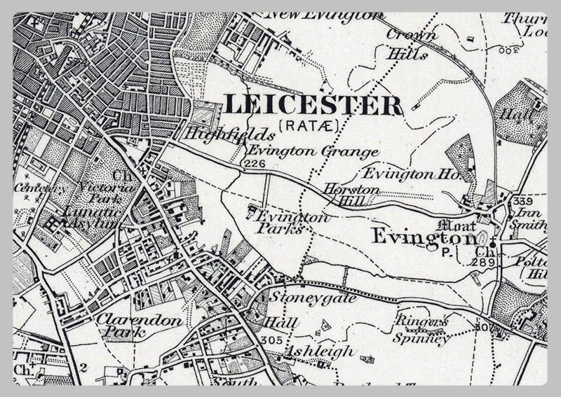 Leicester and Environs - Ordnance Survey of England and Wales 1870 Series