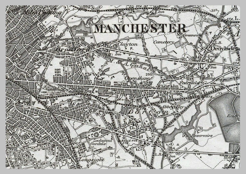 Manchester and Environs - Ordnance Survey of England and Wales 1870 Series