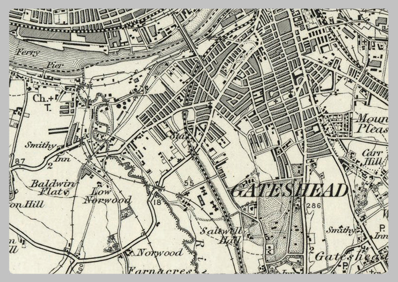 Newcastle and Environs - Ordnance Survey of England and Wales 1870 Series