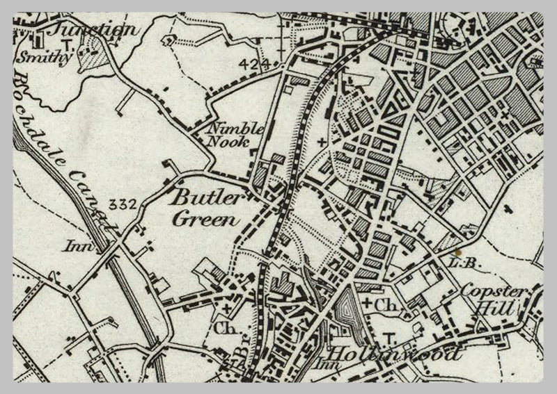 Oldam Postcode Map Oldham and Environs - Ordnance Survey of England and Wales 1870 Series ...