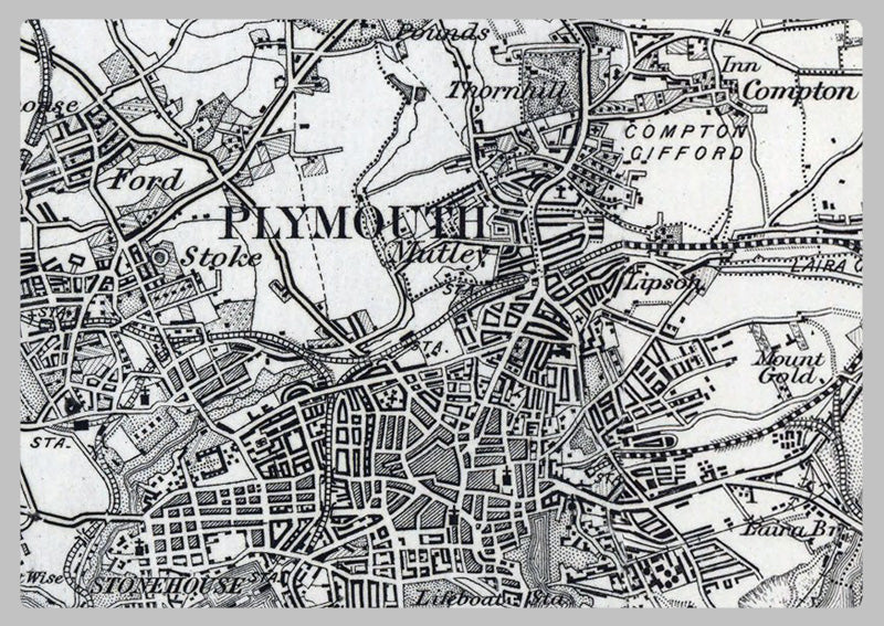 Plymouth and Environs - Ordnance Survey of England and Wales 1870 Series
