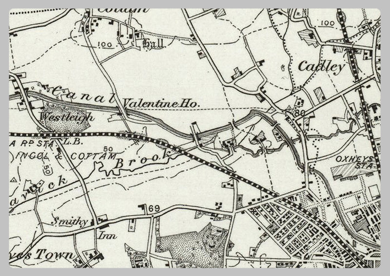 Preston and Environs - Ordnance Survey of England and Wales 1870 Series
