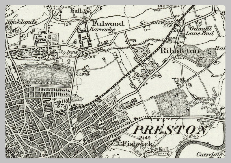 Preston and Environs - Ordnance Survey of England and Wales 1870 Series