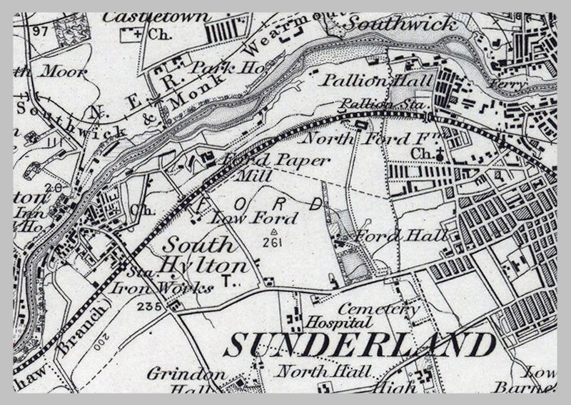 Sunderland and Environs - Ordnance Survey of England and Wales 1870 Series
