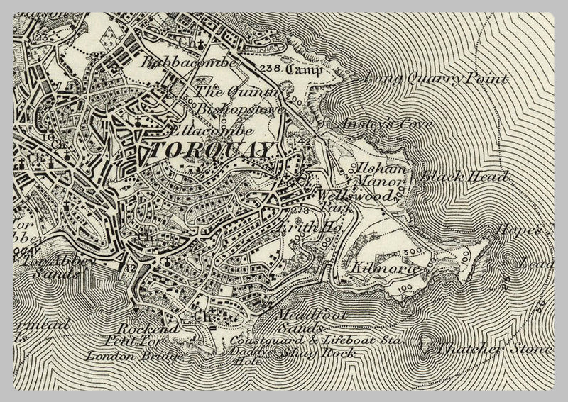 Torbay and Environs - Ordnance Survey of England and Wales 1870 Series