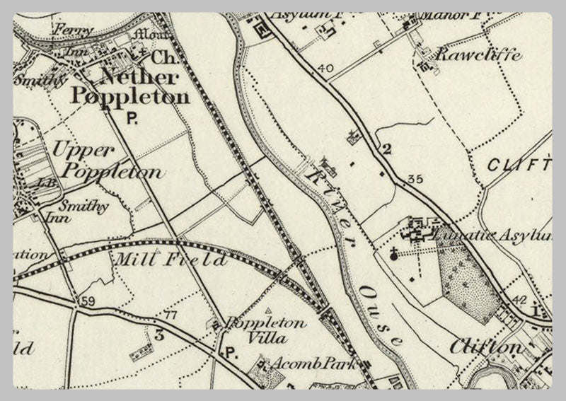 York and Environs and Environs Ordnance Survey Map 1870