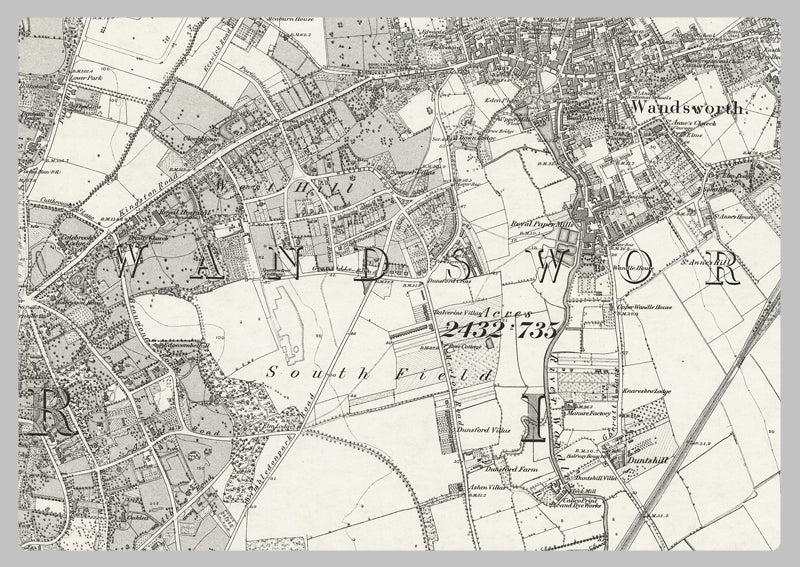 1870 South West London Ordnance Survey Map
