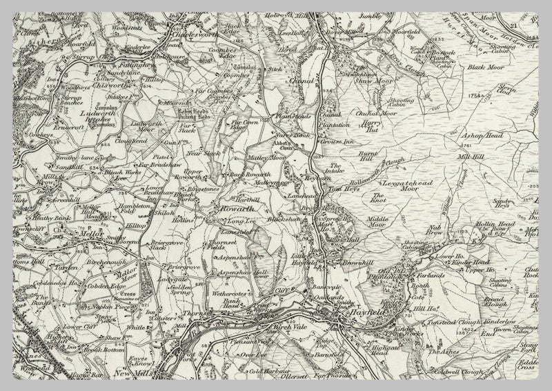 1890 Collection - Chapel en le Frith (Glossop) Ordnance Survey Map