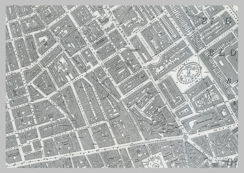 1890 London Oxford Street Ordnance Survey Map