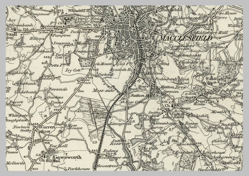 1890 Collection - Macclesfield (Stockport) Ordnance Survey Map