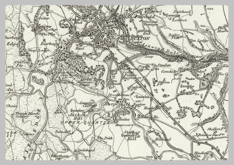 1890 Collection - Buxton (Chapel en le Frith) Ordnance Survey Map– I ...
