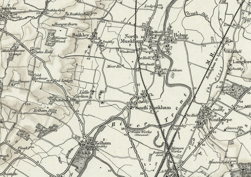1890 Collection - Ollerton (East Retford) Ordnance Survey Map