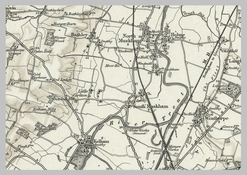 1890 Collection - Ollerton (East Retford) Ordnance Survey Map