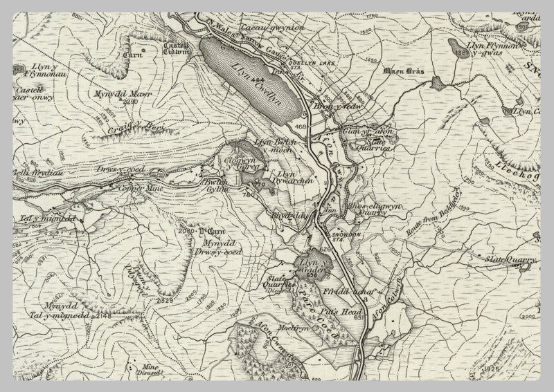 1890 Collection - Snowdon (Bangor) Ordnance Survey Map