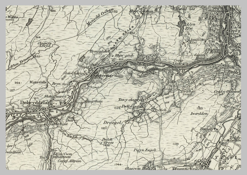 1890 Collection - Snowdon (Bangor) Ordnance Survey Map