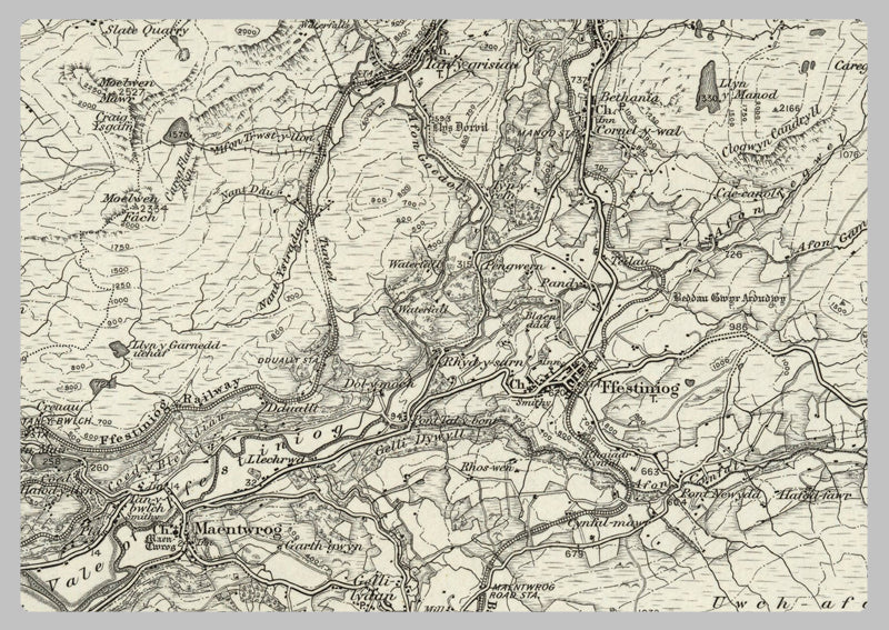 1890 Collection - Snowdon (Bangor) Ordnance Survey Map