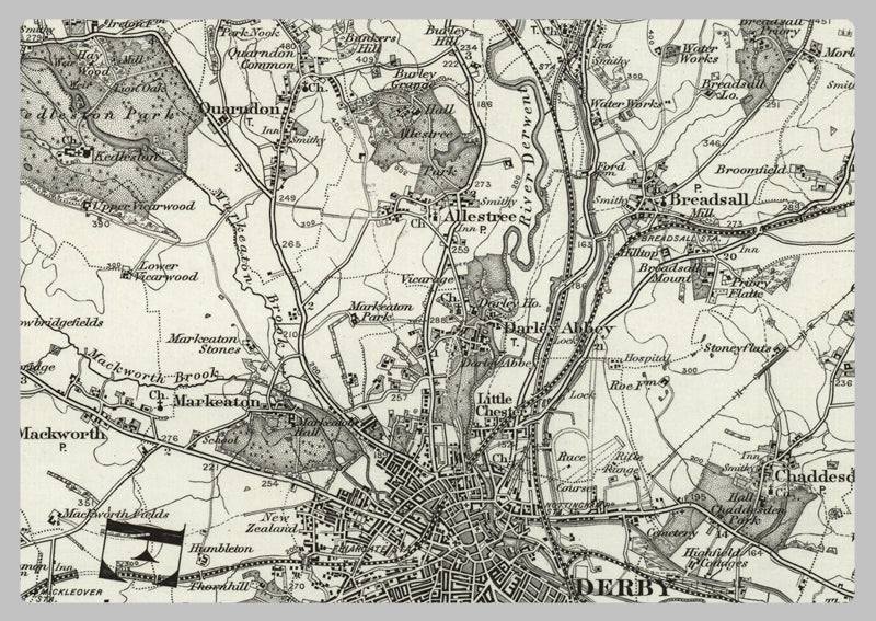 1890 Collection - Derby (Chesterfield) Ordnance Survey Map