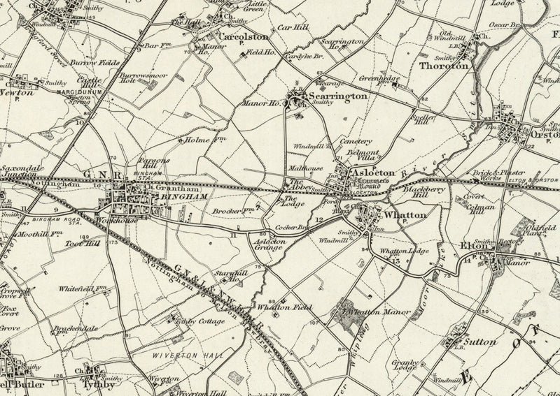 1890 Collection Nottingham (Ollerton) Ordnance Survey Map I Love Maps