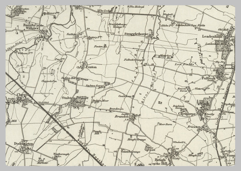 1890 Collection - Grantham (Lincoln) Ordnance Survey Map