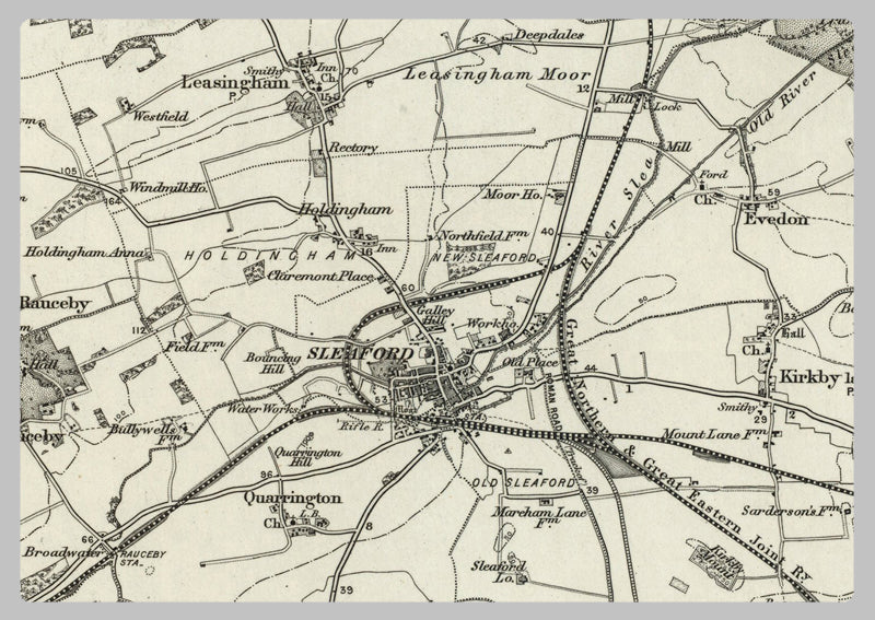 1890 Collection - Grantham (Lincoln) Ordnance Survey Map