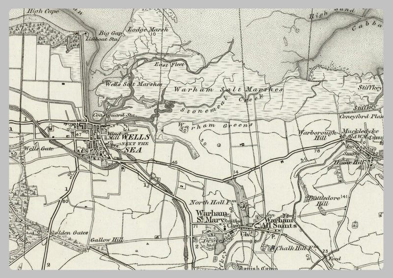 1890 Collection - Wells next to the Sea Ordnance Survey Map