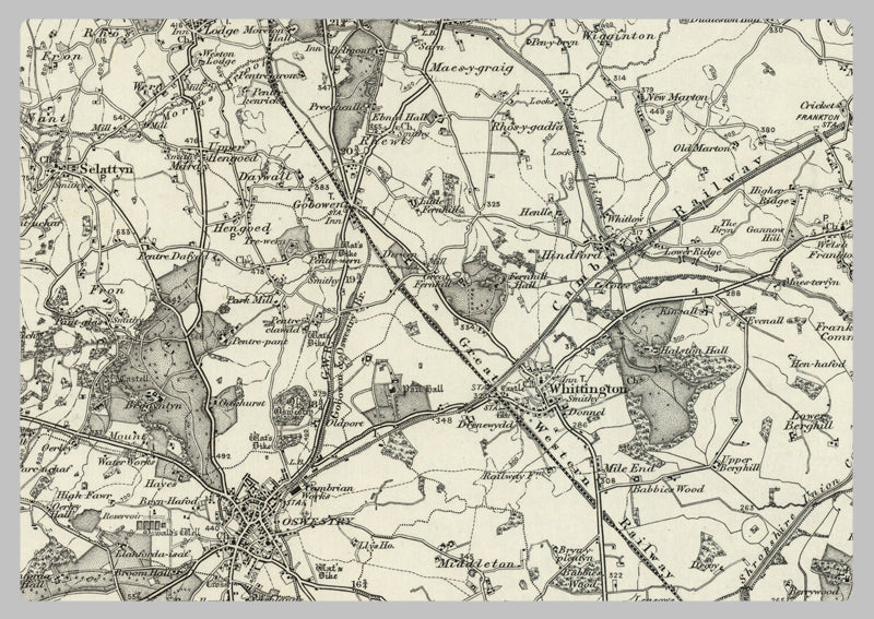 1890 Collection - Oswestry (Wrexham) Ordnance Survey Map