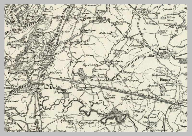 1890 Collection - Oswestry (Wrexham) Ordnance Survey Map