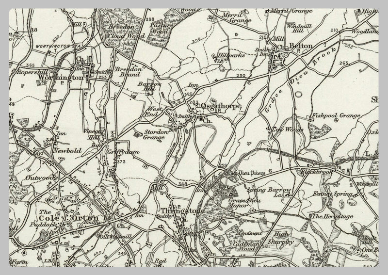 1890 Collection - Loughborough (Derby) Ordnance Survey Map