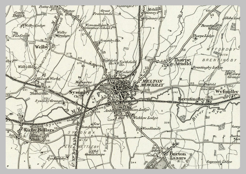 1890 Collection - Melton Mowbray (Nottingham) Ordnance Survey Map