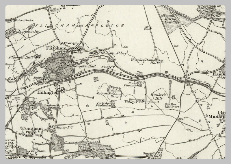 1890 Collection - Fakenham (Wells next to the Sea) Ordnance Survey Map