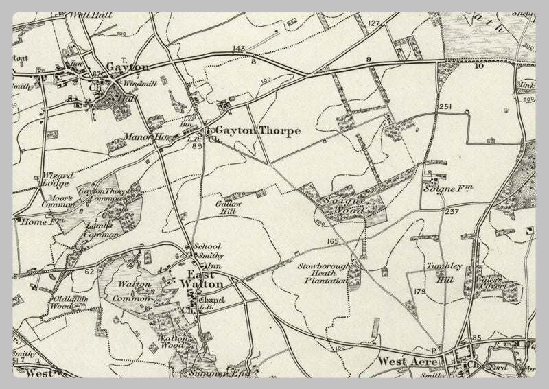 1890 Collection - Fakenham (Wells next to the Sea) Ordnance Survey Map
