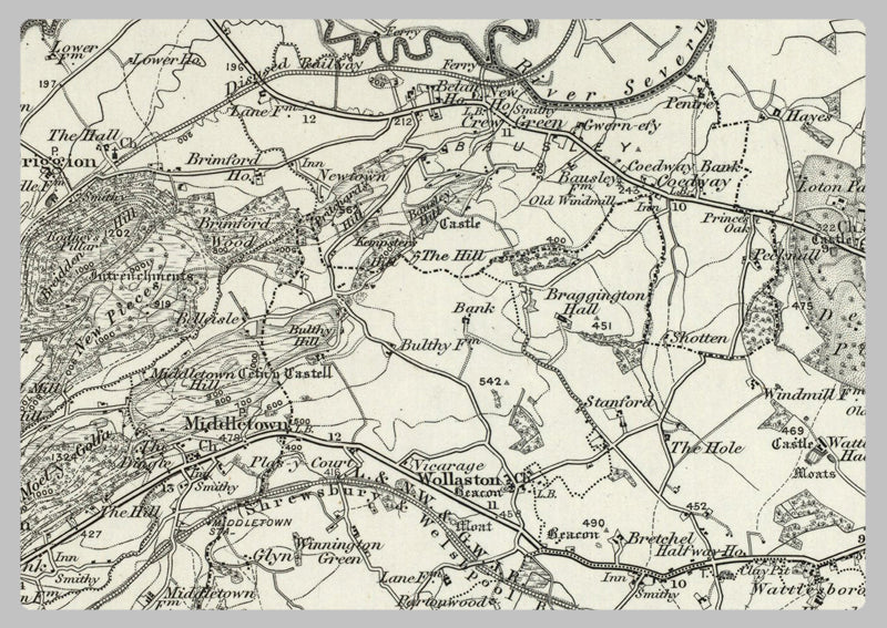 1890 Collection - Welshpool (Oswestry) Ordnance Survey Map