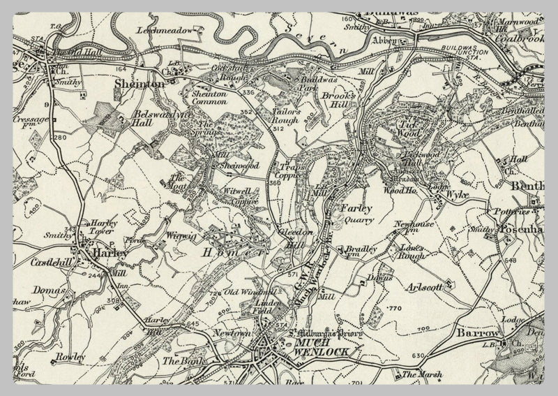 1890 Collection - Shrewsbury Ordnance Survey Map