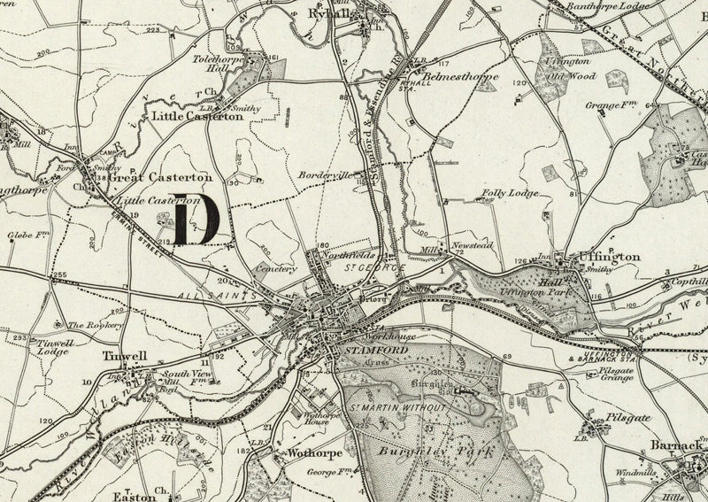 1890 Collection - Stamford (Bourn) Ordnance Survey Map