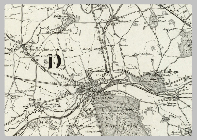 1890 Collection - Stamford (Bourn) Ordnance Survey Map