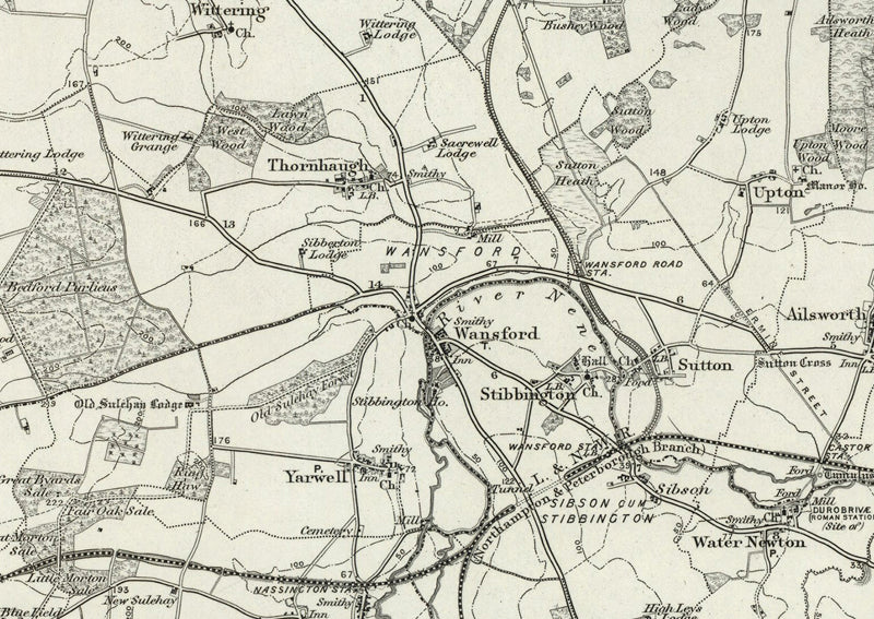 1890 Collection - Stamford (Bourn) Ordnance Survey Map