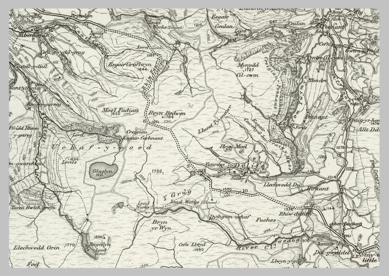 1890 Collection - Llanisdloes Ordnance Survey Map