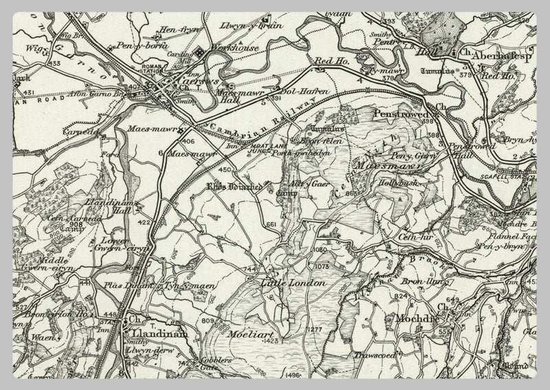 1890 Collection - Llanisdloes Ordnance Survey Map