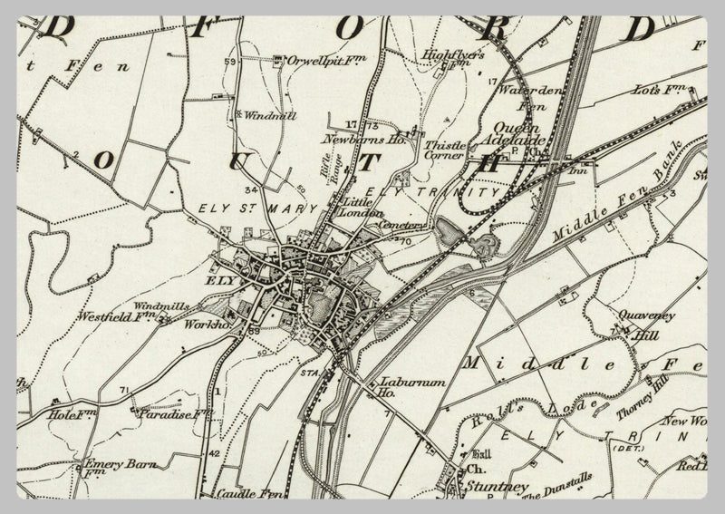 Postcode Map Ely 1890 Collection - Ely (Wisbech) Ordnance Survey Map– I Love Maps