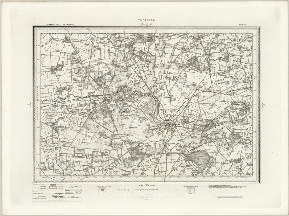 1890 Collection -Thetford (Swaffham) Ordnance Survey Map