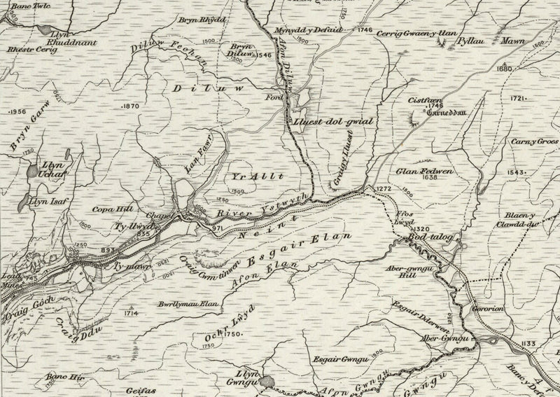 1890 Collection - Rhayader (LLanidloes) Ordnance Survey Map