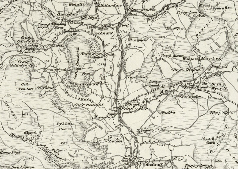 1890 Collection Rhayader (LLanidloes) Ordnance Survey Map I Love Maps