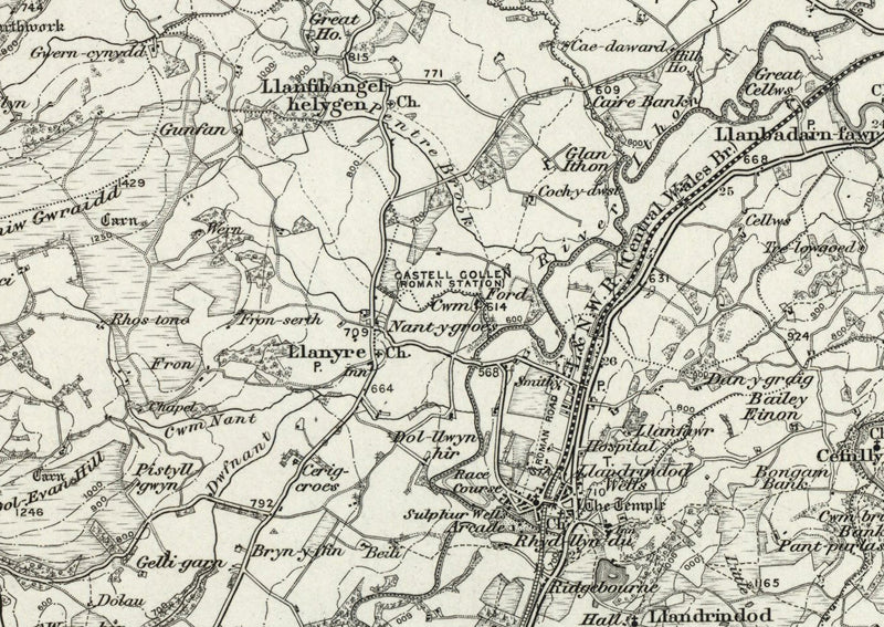 1890 Collection - Rhayader (LLanidloes) Ordnance Survey Map