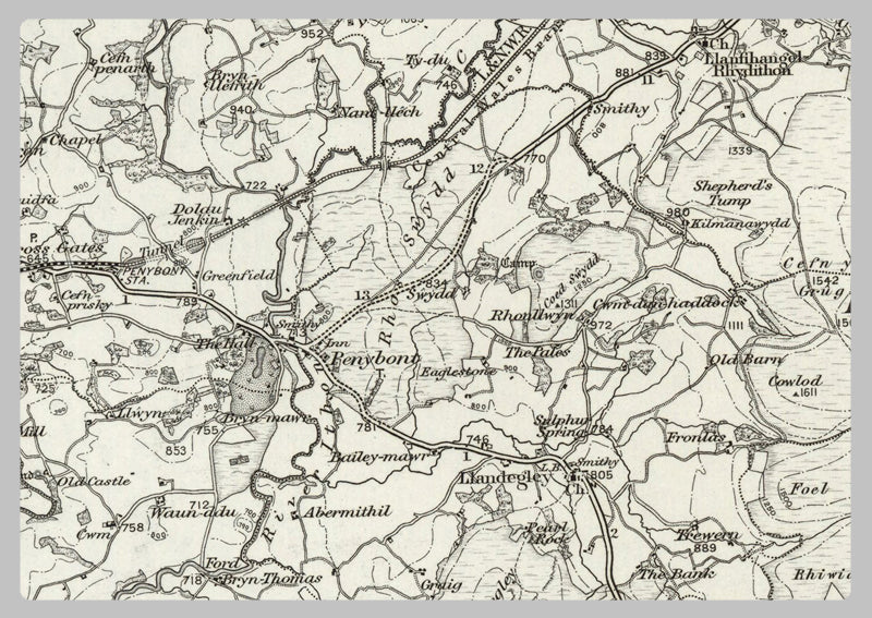 1890 Collection - Knighton (Montgomery) Ordnance Survey Map