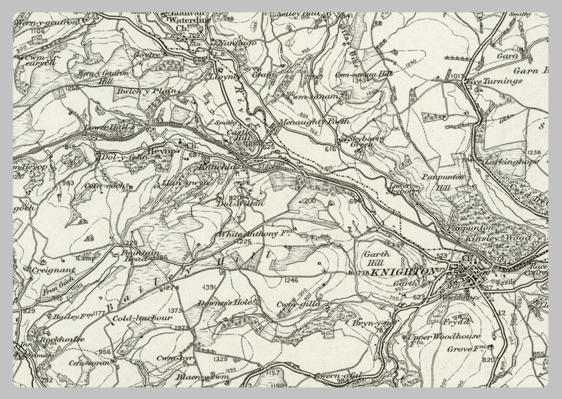 1890 Collection - Knighton (Montgomery) Ordnance Survey Map