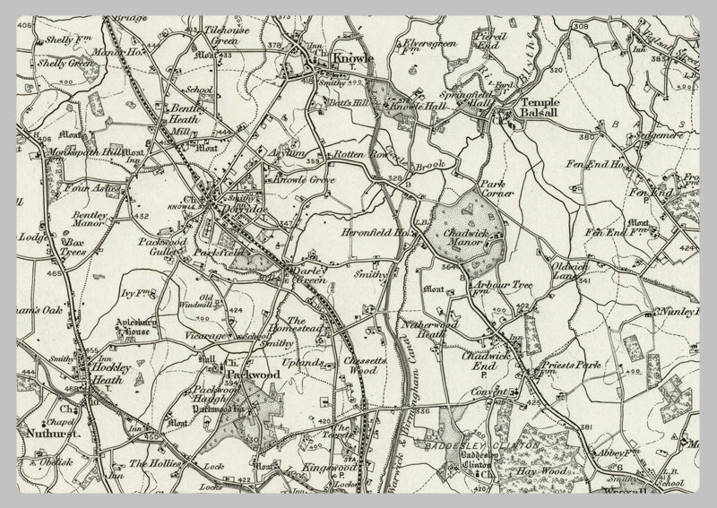 1890 Collection - Redditch (Birmingham) Ordnance Survey Map