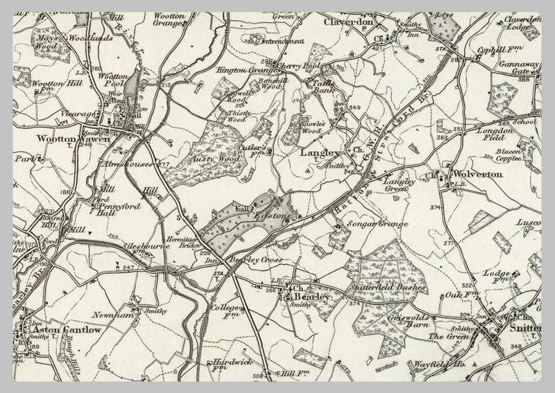 1890 Collection - Redditch (Birmingham) Ordnance Survey Map