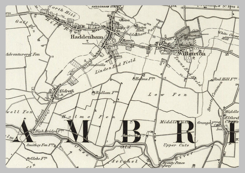 1890 Collection - Cambridge (Ely) Ordnance Survey Map