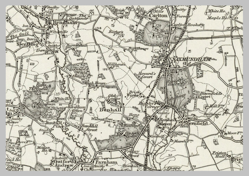 1890 Collection - Saxundham (Lowesoft) Ordnance Survey Map